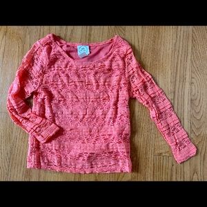 Coral Lace Semi-Cropped Top Size Extra Small 🧡💖